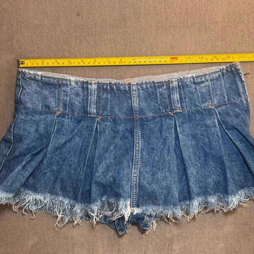 Denim Y2K Pleated Mini Skort